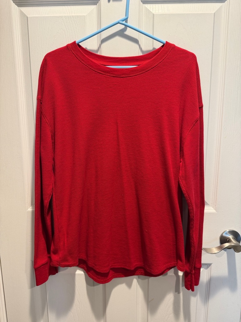 Time and Tru Red Long Sleeve Thermal Tee